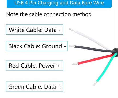 Micro USB 5 Pin Female Jack 4 Pin 4 Wire Data Power Charge Cable Connector DIY