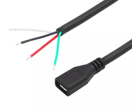 Micro USB 5 Pin Female Jack 4 Pin 4 Wire Data Power Charge Cable Connector DIY
