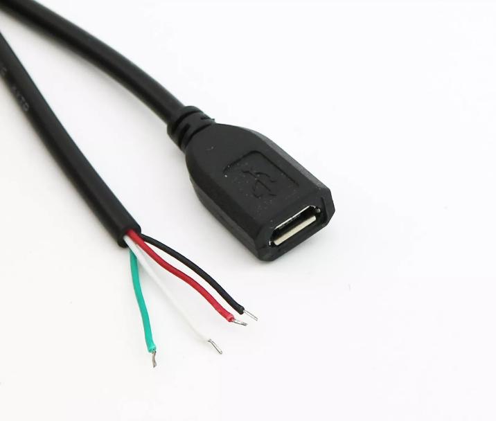 Micro USB 5 Pin Female Jack 4 Pin 4 Wire Data Power Charge Cable Connector DIY