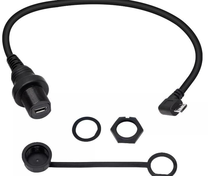 Micro USB Left Angled Mount Extension Dashboard Dash Flush Cable Car Boat Truck