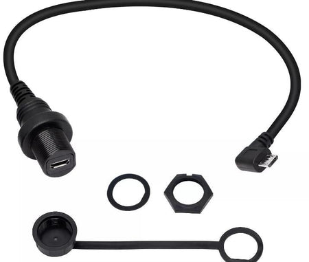 Micro USB Left Angled Mount Extension Dashboard Dash Flush Cable Car Boat Truck