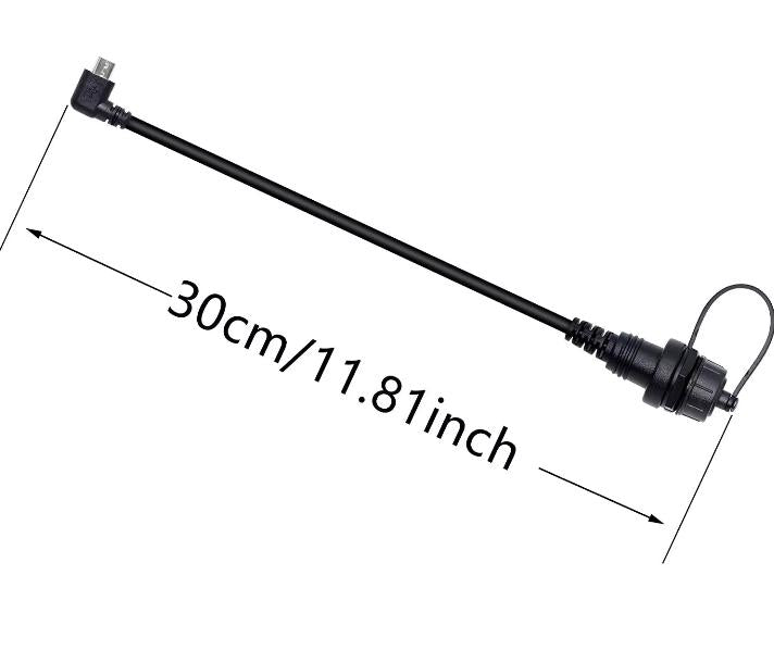 Micro USB Left Angled Mount Extension Dashboard Dash Flush Cable Car Boat Truck