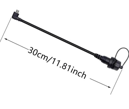 Micro USB Left Angled Mount Extension Dashboard Dash Flush Cable Car Boat Truck