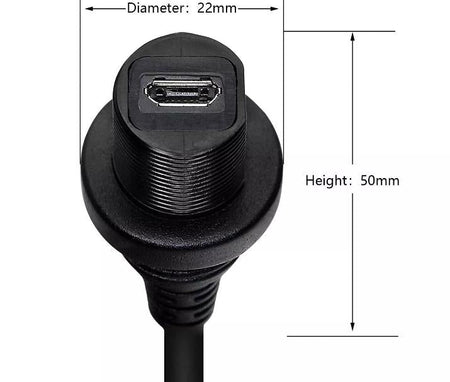 Micro USB Right Angle Mount Extension Dashboard Dash Flush Cable Car Boat Truck
