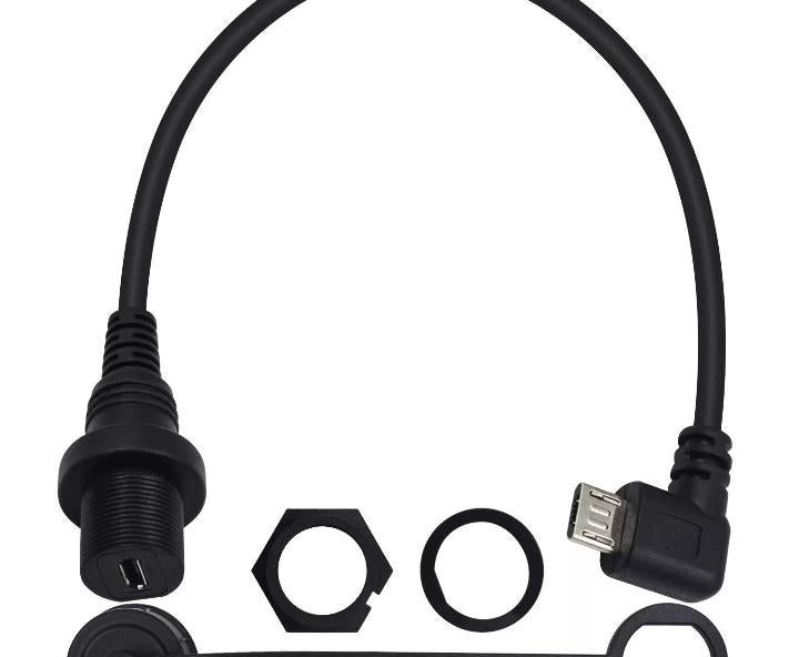 Micro USB Right Angle Mount Extension Dashboard Dash Flush Cable Car Boat Truck
