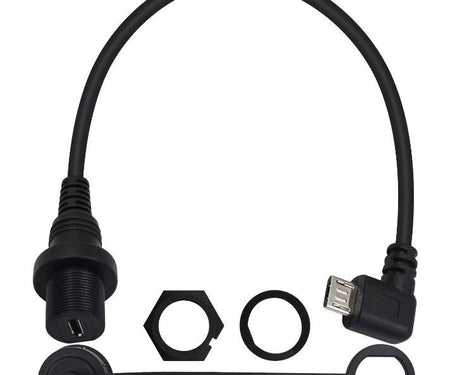 Micro USB Right Angle Mount Extension Dashboard Dash Flush Cable Car Boat Truck