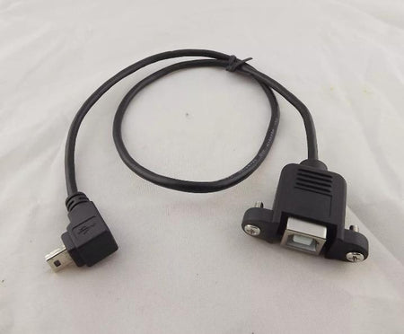 Mini 5 Pin Male Down Angled 90 Degree to USB B Female Printer Panel Mount Cable