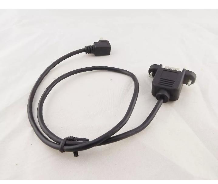 Mini 5 Pin Male Down Angled 90 Degree to USB B Female Printer Panel Mount Cable
