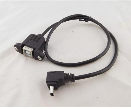 Mini 5 Pin Male Down Angled 90 Degree to USB B Female Printer Panel Mount Cable