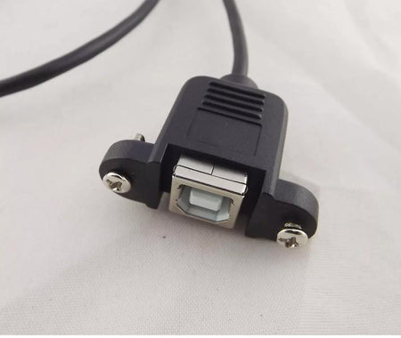 Mini 5 Pin Male UP Angled 90 Degree to USB B Female Printer Panel Mount Cable