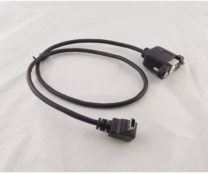 Mini 5 Pin Male UP Angled 90 Degree to USB B Female Printer Panel Mount Cable
