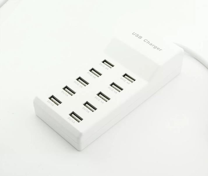Multi 10 Ports USB HUB Fast Charging Travel Charger Wall AC Power Adapter Parts