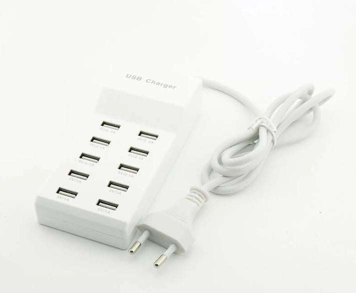 Multi 10 Ports USB HUB Fast Charging Travel Charger Wall AC Power Adapter Parts
