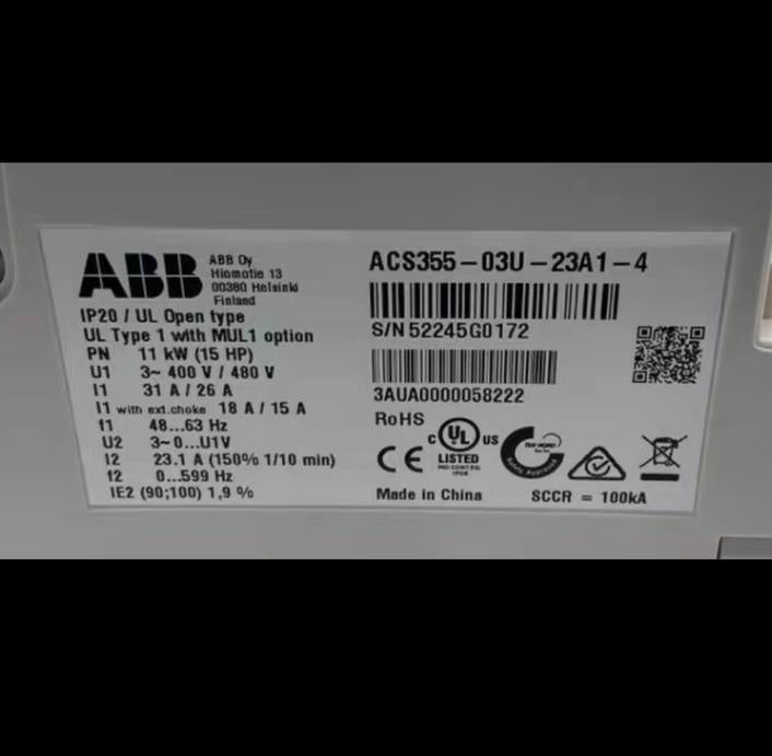 NEW ABB ACS355-03U-23A1-4 ACS355 DRIVE 3 400V 480V 31A 26A 48 63Hz