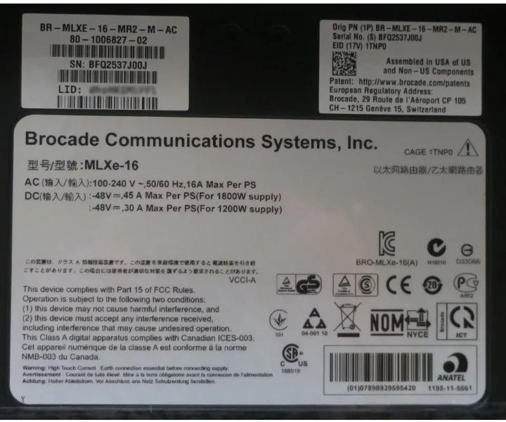 MLXe-16 16-Slot BR-MLXE-16-MR2-M-AC BR-MLX-MR2-M