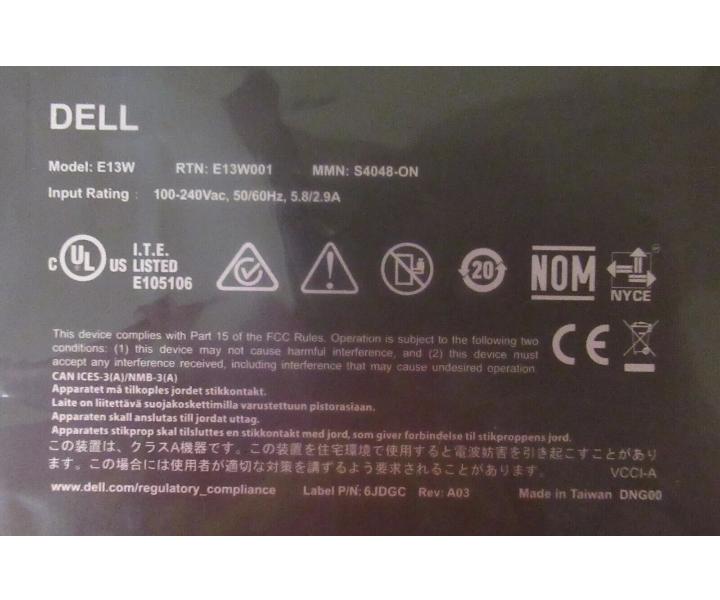 S4048-ON 10Gb 40Gb 9JGWN