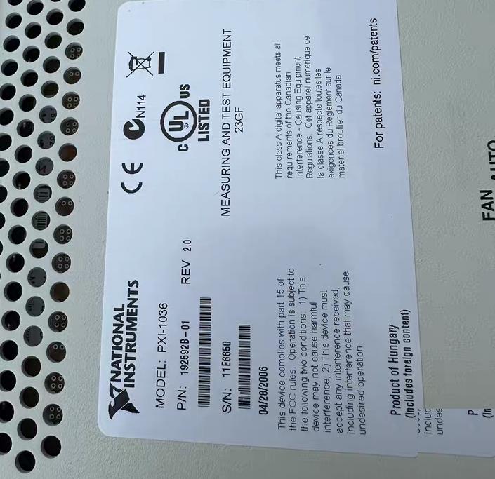 NI PXI-1036 NI PXI-8331 NI PXI-6281 NI PXI-6289 NI PXI-6281