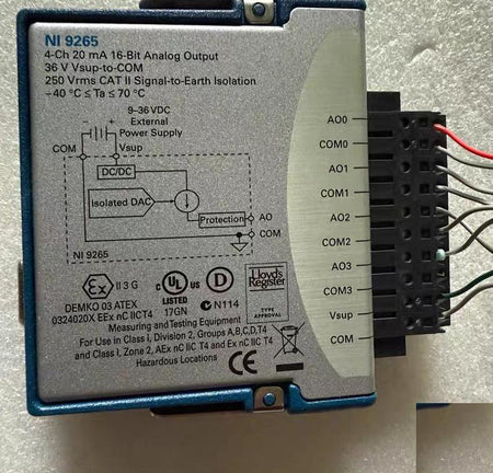 NI cDAQ-9172 NI 9205 NI 9263 NI 9219 NI 9211 NI 9422 NI 9265 NI 9472 NI 9401