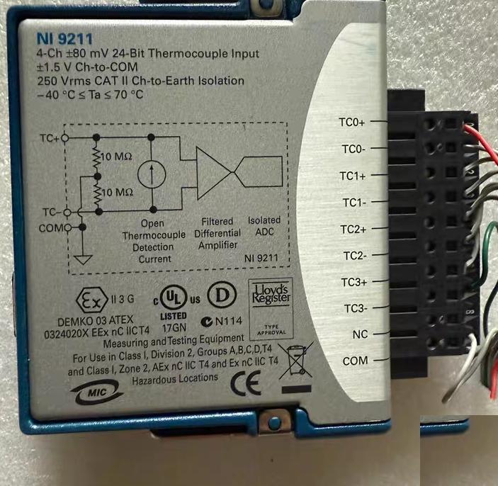 NI cDAQ-9172 NI 9205 NI 9263 NI 9219 NI 9211 NI 9422 NI 9265 NI 9472 NI 9401