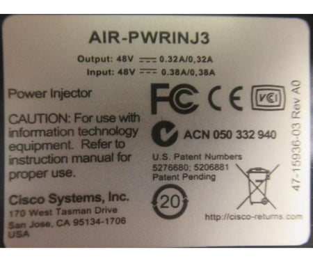 AIR-PWRINJ3 1130AG RJ45