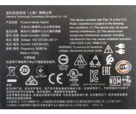 24-Port 100-575-036-01 D2024 10GbE 40GbE