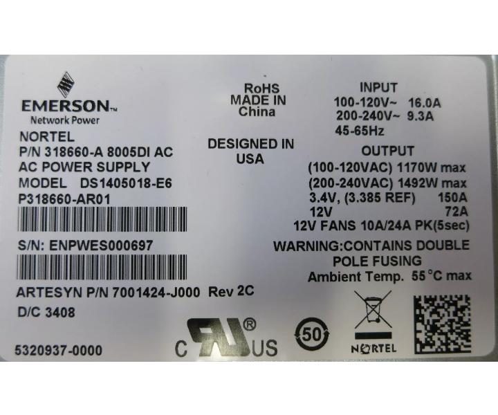 318660-A DS1405018-E6 7001424-J000 8005DI 1492W