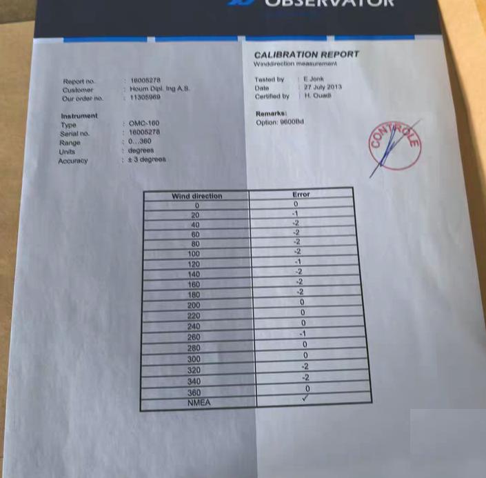 OBSERVATOR OMC-160 OMC-160 RS422-NMEA 9600