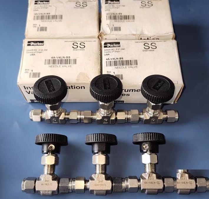 PARKER 4A-V4LN-SS 1 4 4A 1 4 two ferrule compressionV4L Handle Size Flow PatternN All metal tapered needle srem tip similar to Swagelok regulating stem 8 0 37 Cv 1 4 in SS-1RS4 1132RMB