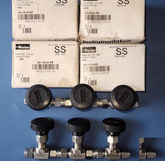 PARKER 4A-V4LN-SS 1 4 4A 1 4 two ferrule compressionV4L Handle Size Flow PatternN All metal tapered needle srem tip similar to Swagelok regulating stem 8 0 37 Cv 1 4 in SS-1RS4 1132RMB