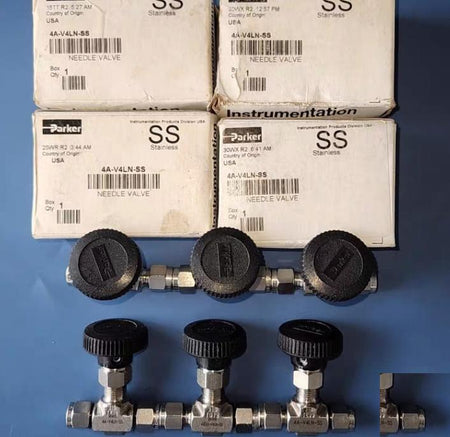PARKER 4A-V4LN-SS 1 4 4A 1 4 two ferrule compressionV4L Handle Size Flow PatternN All metal tapered needle srem tip similar to Swagelok regulating stem 8 0 37 Cv 1 4 in SS-1RS4 1132RMB