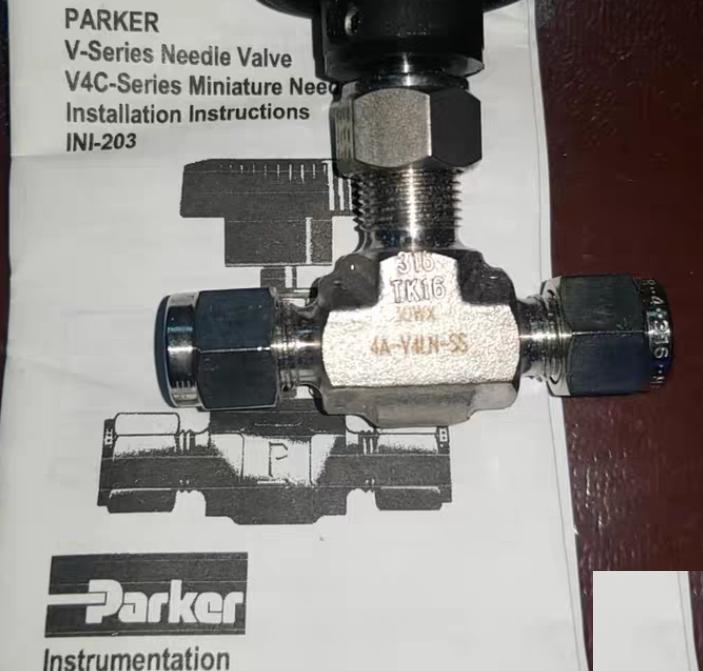 PARKER 4A-V4LN-SS 1 4 4A 1 4 two ferrule compressionV4L Handle Size Flow PatternN All metal tapered needle srem tip similar to Swagelok regulating stem 8 0 37 Cv 1 4 in SS-1RS4 1132RMB
