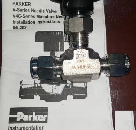 PARKER 4A-V4LN-SS 1 4 4A 1 4 two ferrule compressionV4L Handle Size Flow PatternN All metal tapered needle srem tip similar to Swagelok regulating stem 8 0 37 Cv 1 4 in SS-1RS4 1132RMB