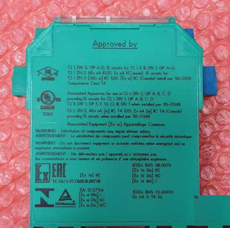 PEPPERL FUCHS KFDO-CS-Ex2 54 K-System Ex ia Ga IIC 28V 93mA 653mW -20℃ 60℃ CE FM UL