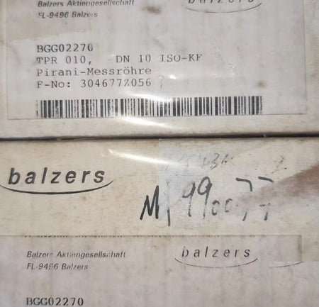 PFEIFFER TPR 010 PTR02270 4 3000RMB BALZERS BGG02270 BALZERS BGG02250