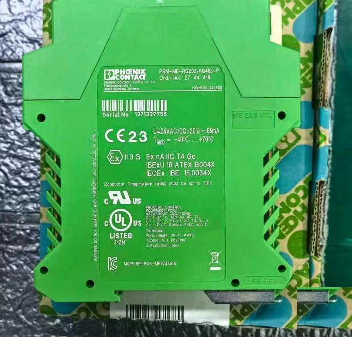 PHOENIX CONTACT PSM-ME-RS232 RS485-P 2744416 RS232 RS485 24VAC DC -40℃ 70℃