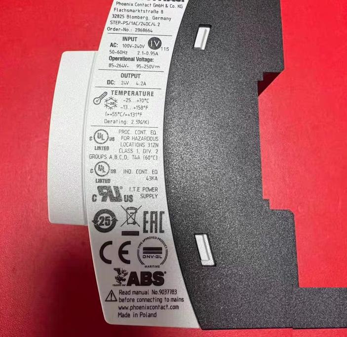 PHOENIX CONTACT STEP-PS 1AC 24DC 4 2 2868664 AC100-240V 24V 4 2A -25 70℃
