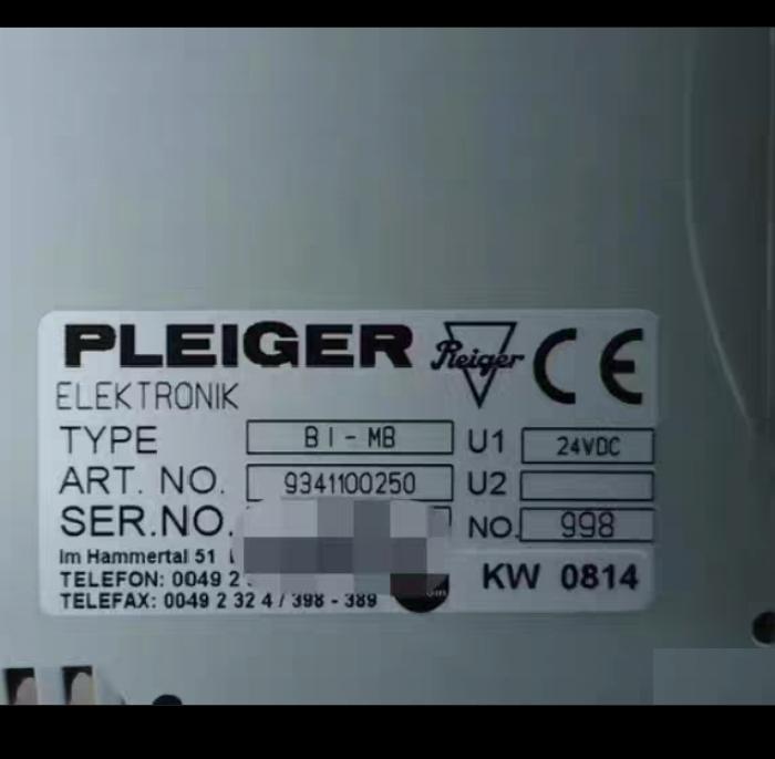 PLEIGER BI 9341100250 24VDC LCD BI-MB 998