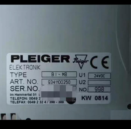 PLEIGER BI 9341100250 24VDC LCD BI-MB 998