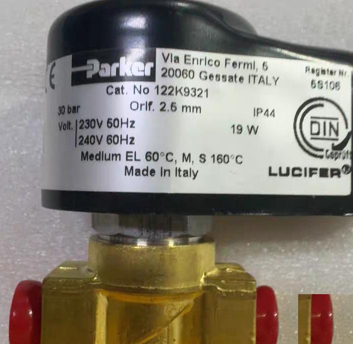 Parker 122K9321 230V 50Hz 240V 60Hz 30bar 60-160℃ IP44