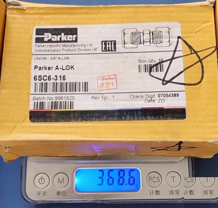 Parker 6SC6-316 3 8 130 316 Stainless Steel 3 8 Union Tube Fittings A-LOK® Series