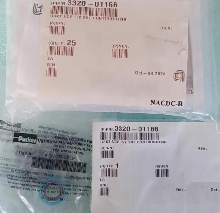 Parker 8 GVGR-SSLP 1 2 GASKET AMAT P N 3320-01166 101 5RMB 200