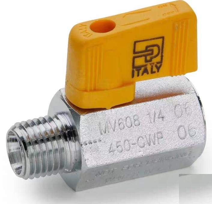Parker MV608-6 Mini Ball Valve 3 8 NPT Male Female Chrome Plated Brass item Mini Ball ValveType Parker Ball ValvesMaterial Chrome Plated BrassSize 3 8 NPT Male X 3 8 NPT FemaleMax Pressure 450 PSISeals PTFE Viton