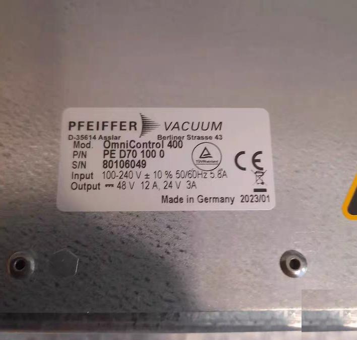 Pfeiffer PED701000 OmniControl 400 Turbo Pump Display Control Unit and Power Supply 400W 48 VDC 8 10