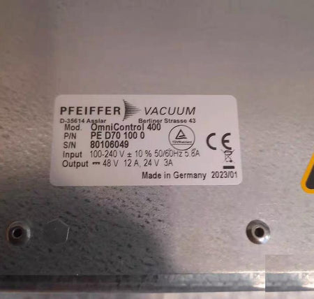 Pfeiffer PED701000 OmniControl 400 Turbo Pump Display Control Unit and Power Supply 400W 48 VDC 8 10