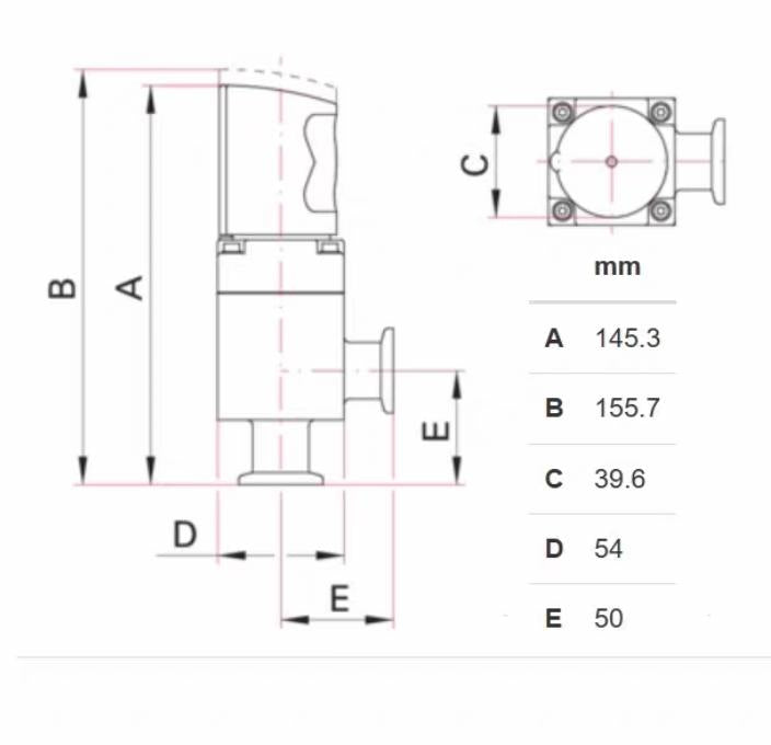 Pfeiffer PFA41003 14 AVC 025 SA angle valveQuick opening by partly turning the rotary knobBellows-sealedWith visual indication of open and closed positionsService life 10 000 operating cyclesThe valve must always be fully opened closed locked