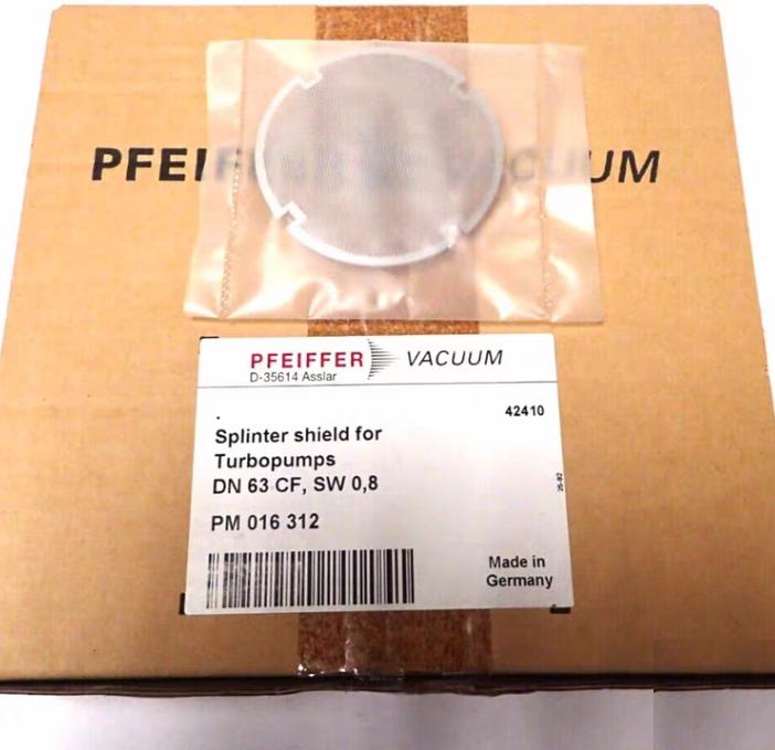 Pfeiffer PM 016 312 Fine Inlet Screen 0 8 mm Splinter Guard This screen fits HiPace 80 with Conflat CF 4 5 flange Pfeiffer Turbopump part number PM P03 941 AHiPace 80 NEO with Conflat CF 4 5 flange Pfeiffer Turbopump part number PM P080 301 10
