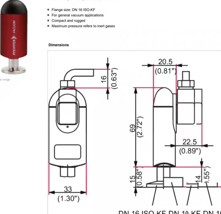 Pfeiffer TPR280 PTR26950B PIRANI 5 3700 3700 1 13 0 97 3176 Inficon IGG26950 KF16