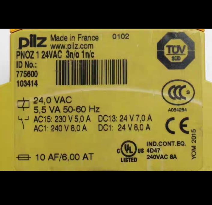Pilz 775600 PNOZ 1 24VAC 3n o 1n c