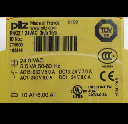 Pilz 775600 PNOZ 1 24VAC 3n o 1n c