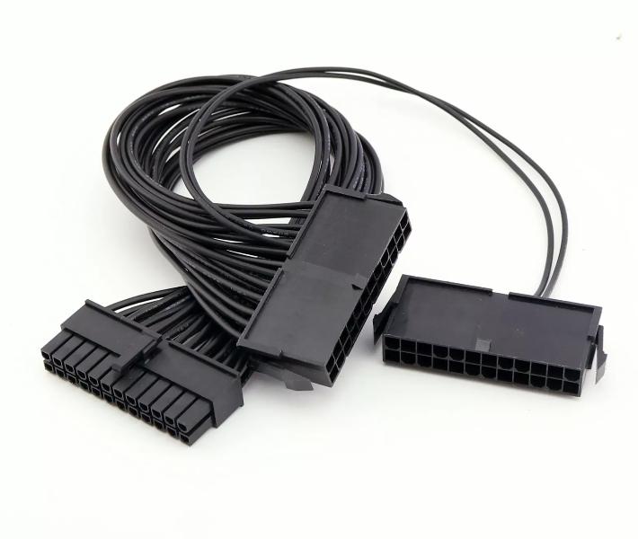 Power Supply PSU 24 Pin ATX Mainboard Motherboard Adapter Connector Cable Dual
